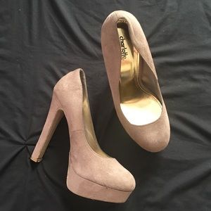 Velvet Champagne Pastel Pink Heels